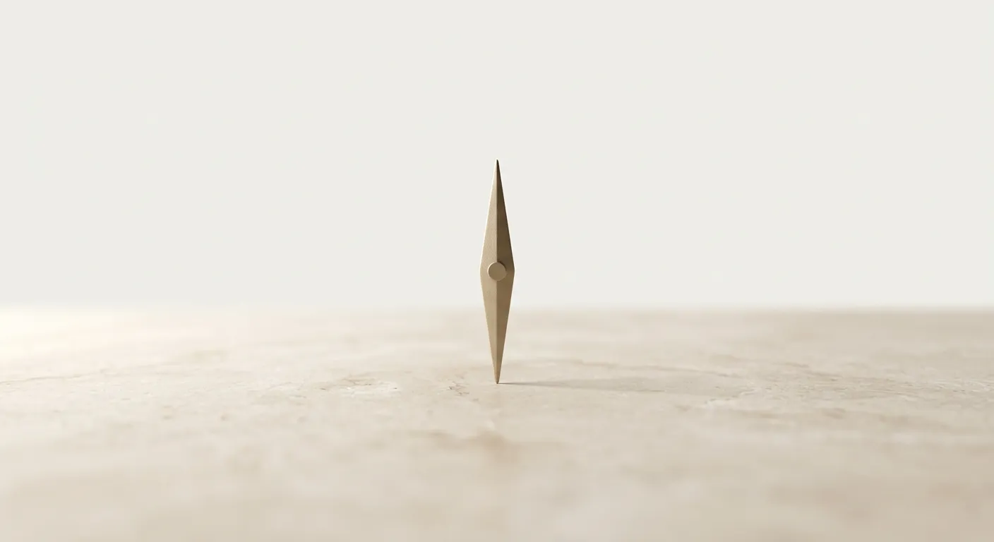 A compass pointing toward complex ROI direction through layered calculations