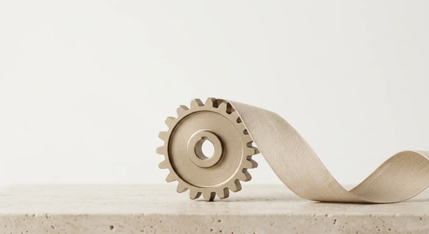 Interconnected gears representing the orchestration layer that coordinates AI components